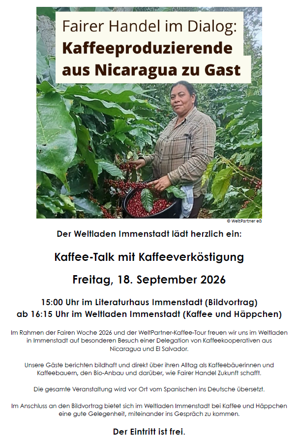Kaffee-Talk mit Verköstigung - Kaffeeproduzierende aus Nicaragua zu Gast